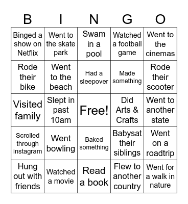 Holidays - find someone who... Bingo Card