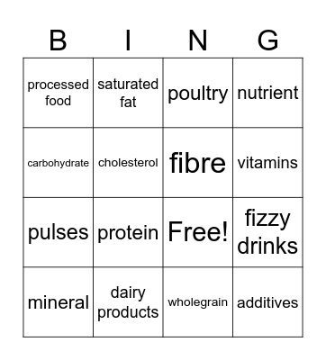 Health Bingo Card