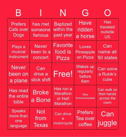 Mosaic Bingo Card