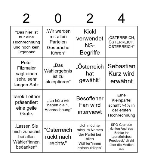 WAHL Bingo Card