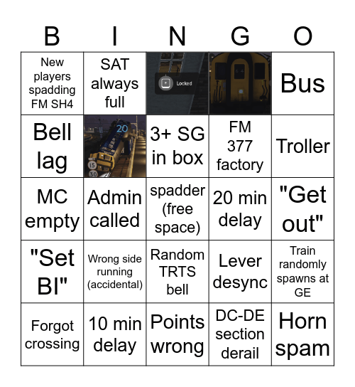 Dovedale Bingo Card