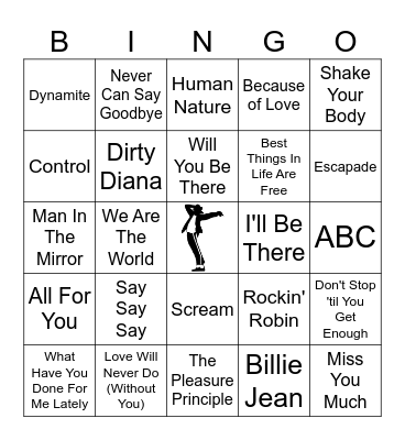 All Jacksons, All The Time! Bingo Card