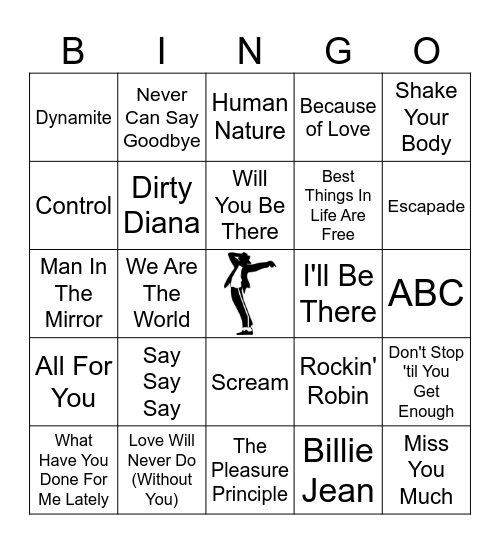 All Jacksons, All The Time! Bingo Card