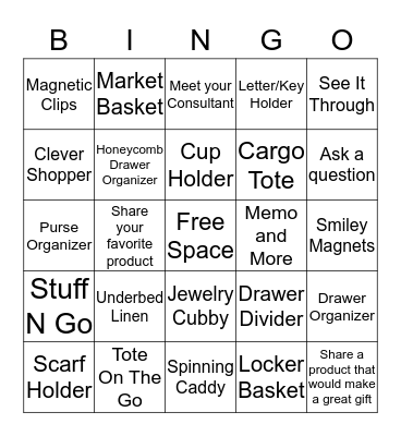 Clever Container Bingo Card