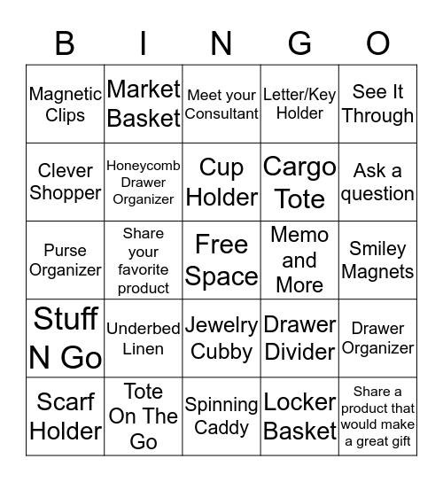 Clever Container Bingo Card