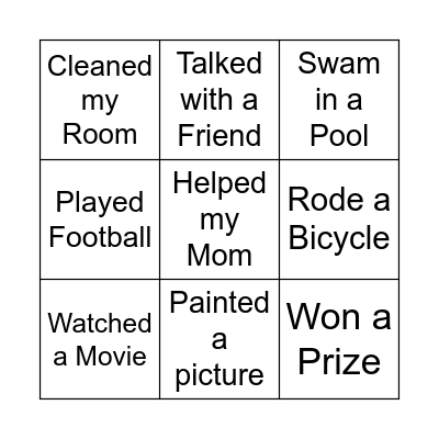 Past Bingo!! Bingo Card