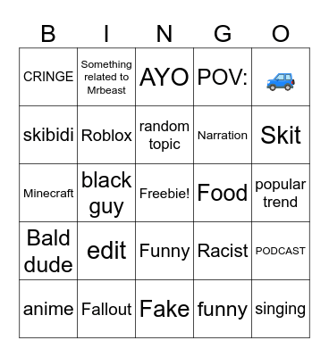TG35 BINGO Card