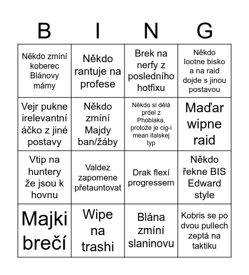 Wolves free bingo Card