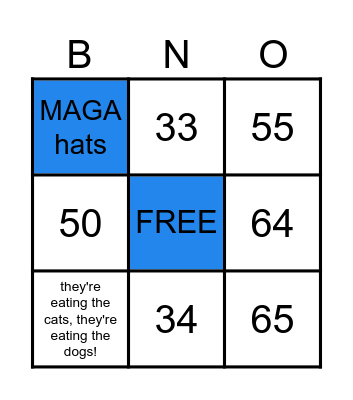 Walz VS Vance Bingo Card