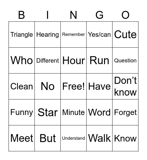 not on flash cards Bingo Card