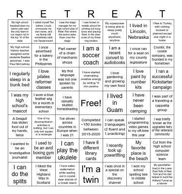 2024 BCC Fall Retreat BINGO Card