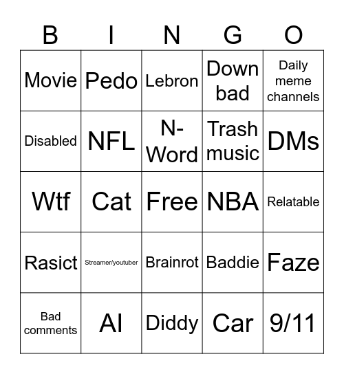Reels Bingo Card