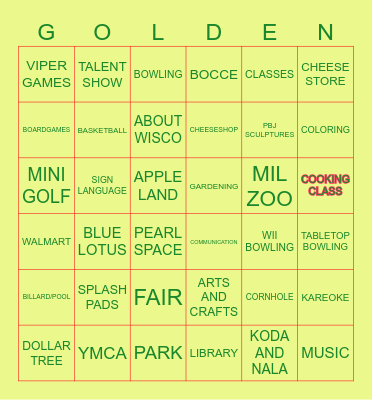 GOLDEN PEARL BINGO Card