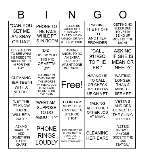 KRYSTA Bingo Card