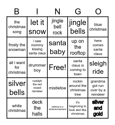 Name the Song Bingo Card