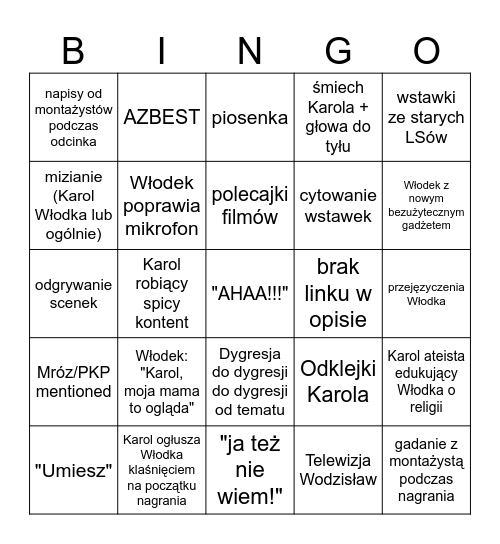 LS Bingo Card