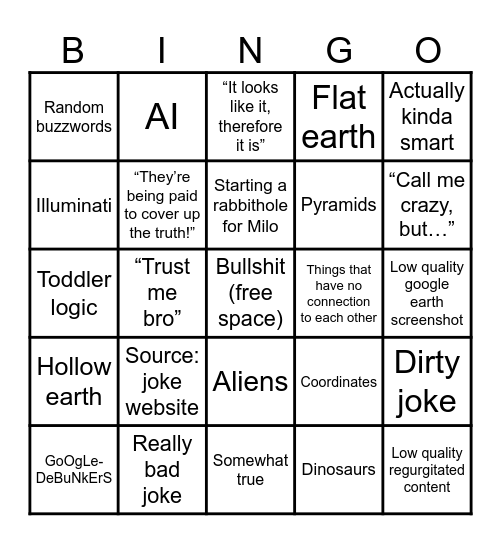 Googledebunkers Bingo Card