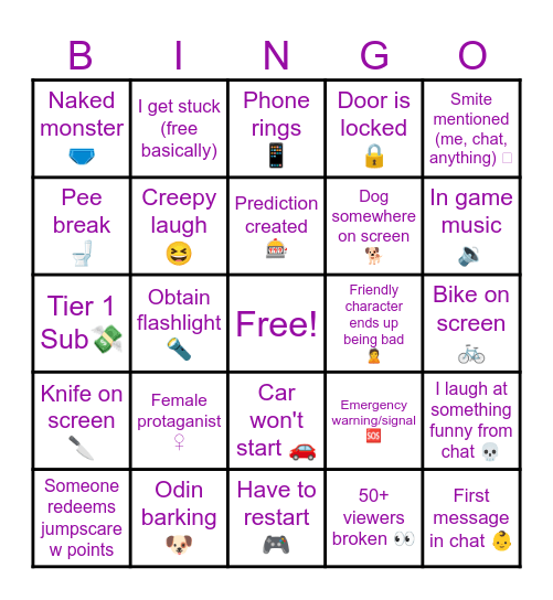 😱😱FINEO SCARY SUNDAY BINGO😱😱 Bingo Card