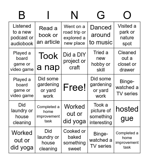 Definity ERM Bingo Card