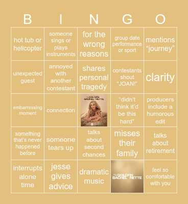 joan’s bachelorette era Bingo Card