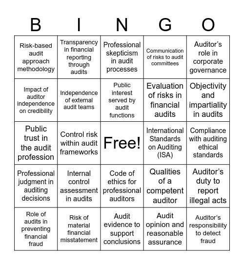 AFM 451 (Fall 2024) Bingo Card