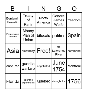 chapter 5 section 1 Bingo Card