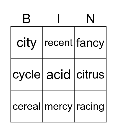 Bingo 2 Bingo Card