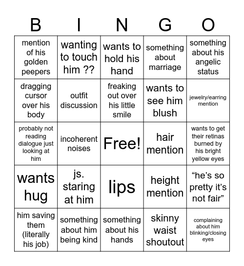 charlie being a fat simp Bingo Card