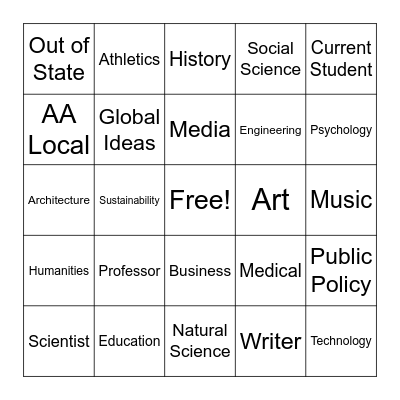 Speakers Bingo Card