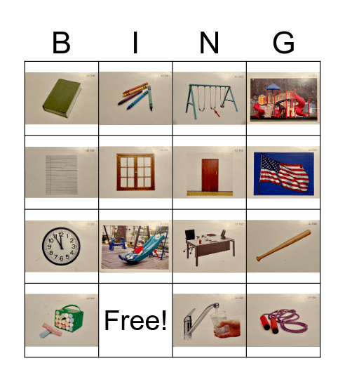 My School - Lesson 3 Bingo Card