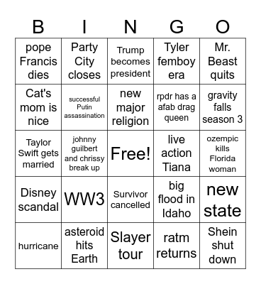 2025 Bingo Card