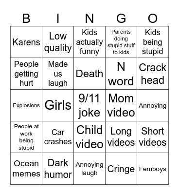 Instagram Reels Bingo Card