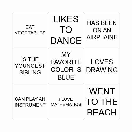 FIND SOMEONE WHO... Bingo Card