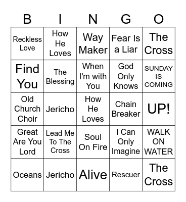 Christian Singo Bingo Card