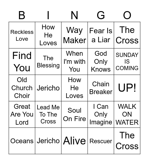 Christian Singo Bingo Card