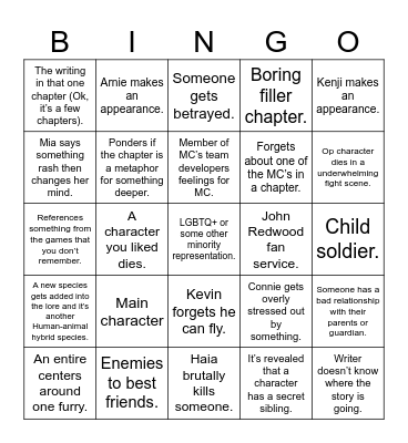 Next World Bingo Card
