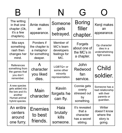 Next World Bingo Card