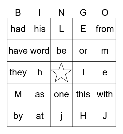 Most Common Words List 2 Bingo Card