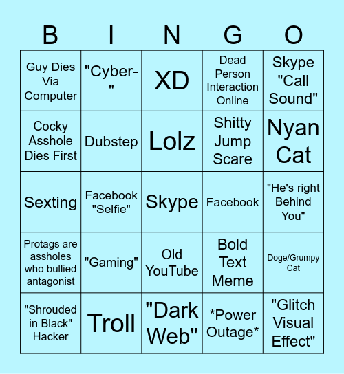 Unfriended Shitty Predictions Bingo Card