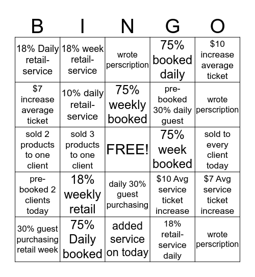 BENCHMARK BINGO Card