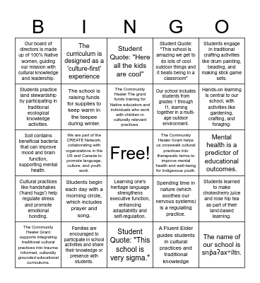 2024 kʷu cnxiʔ Gala Bingo Card