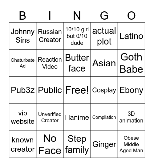 Bingo Hub Bingo Card