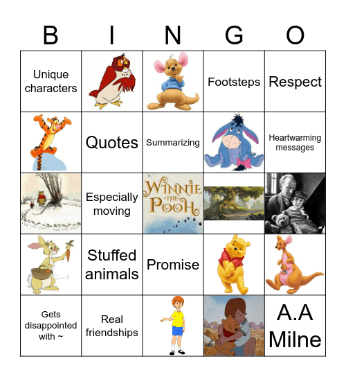 Winnie the Pooh Bingo Card