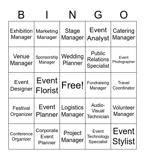 Event-ure & Project Seekers Bingo Card