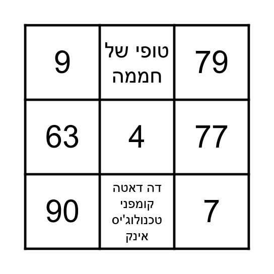 Nimble Bingo Card