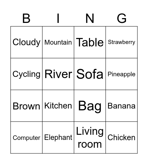 Let's remember! Bingo Card