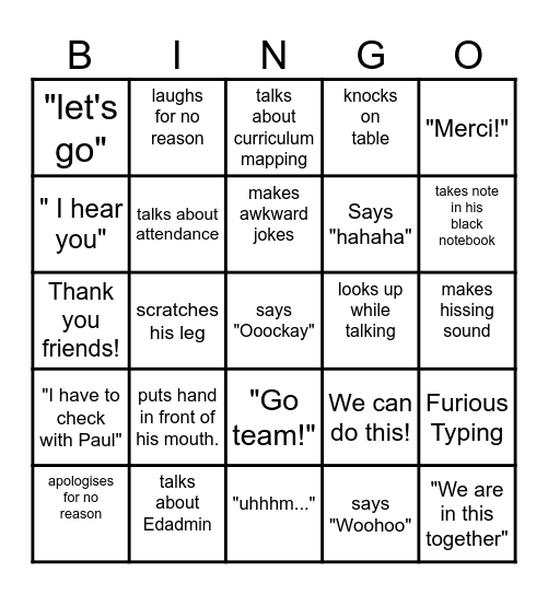 Zachingo Bingo Card