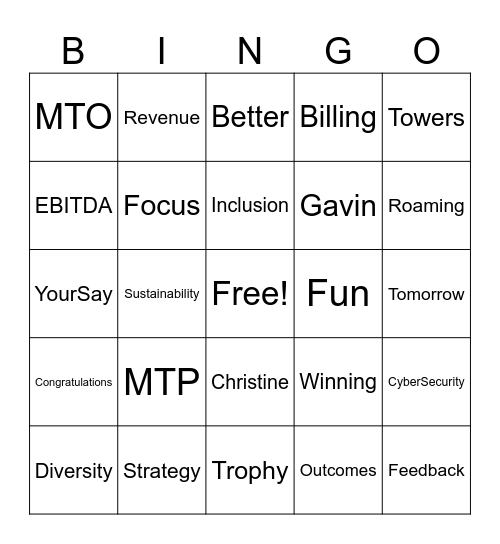 Wholesale Bingo Card