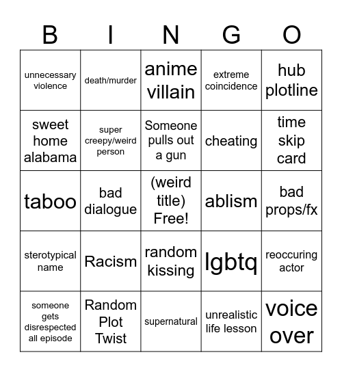 Tommorow's Teaching Bingo Card