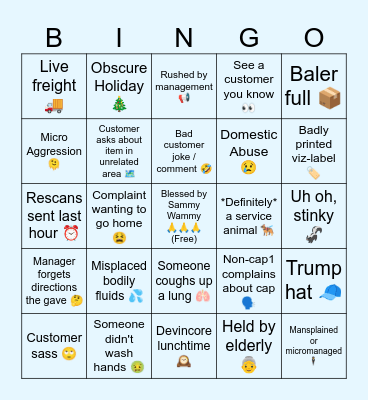 Wall Fart Bingo Card